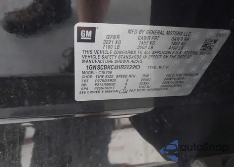 2017 Chevrolet Tahoe Lt from USA, damaged, VIN 1GNSCBKC4HR222963